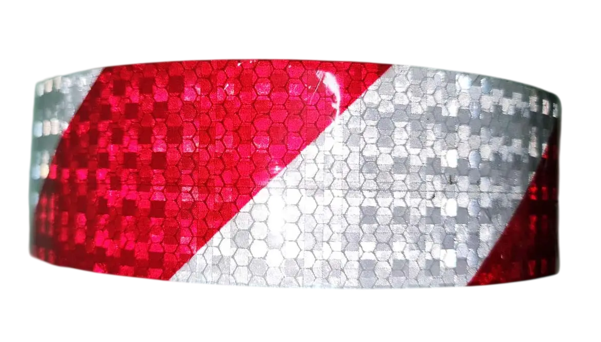 Світловідбивна стрічка самоклейка діагональна 5 см x 50 м Біло-червоний (SK-0154) Світловідбивна стрічка самоклейка діагональна 5 см x 50 м Біло-червоний (SK-0154)
