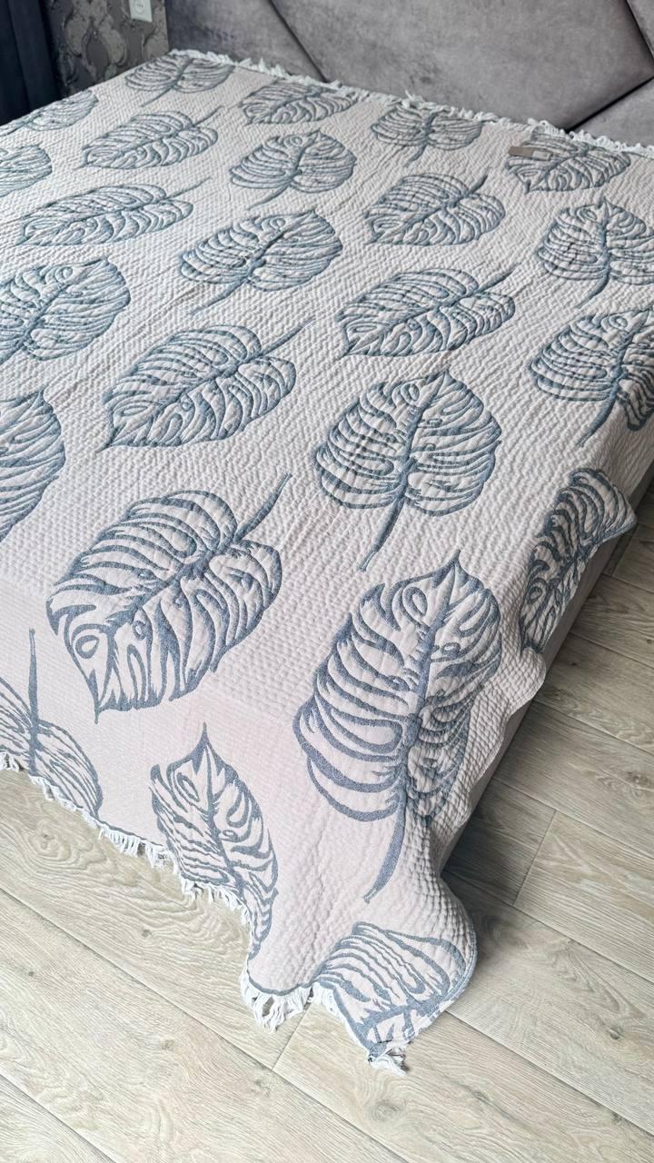 Покрывало муслиновое евро 200х230 см Светло-серый (Д-mur-muslin25-017)