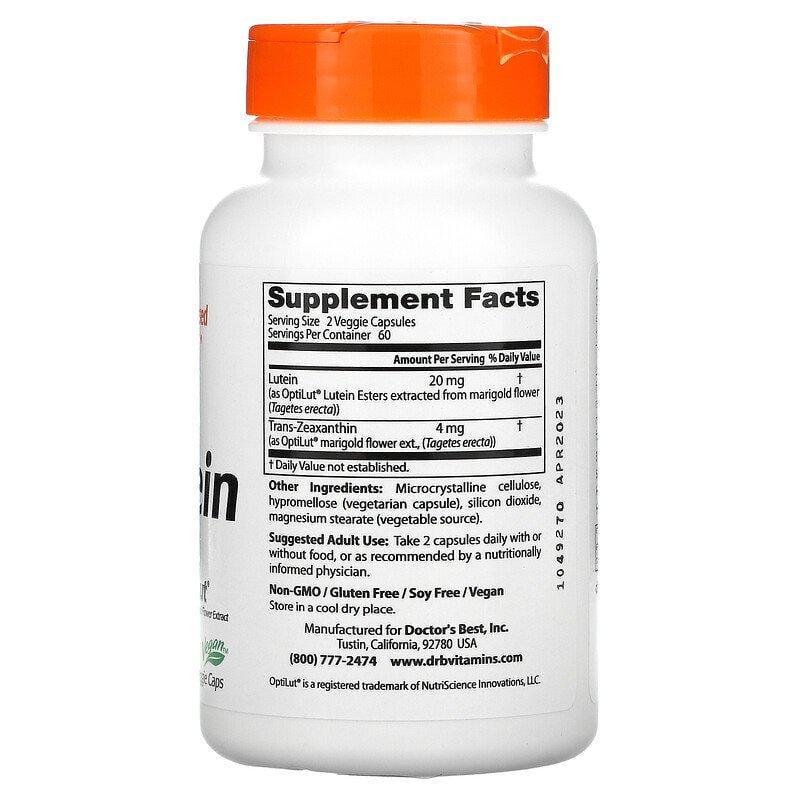 Лютеїн Doctor's Best Lutein with OptiLut 120 капс. - фото 2