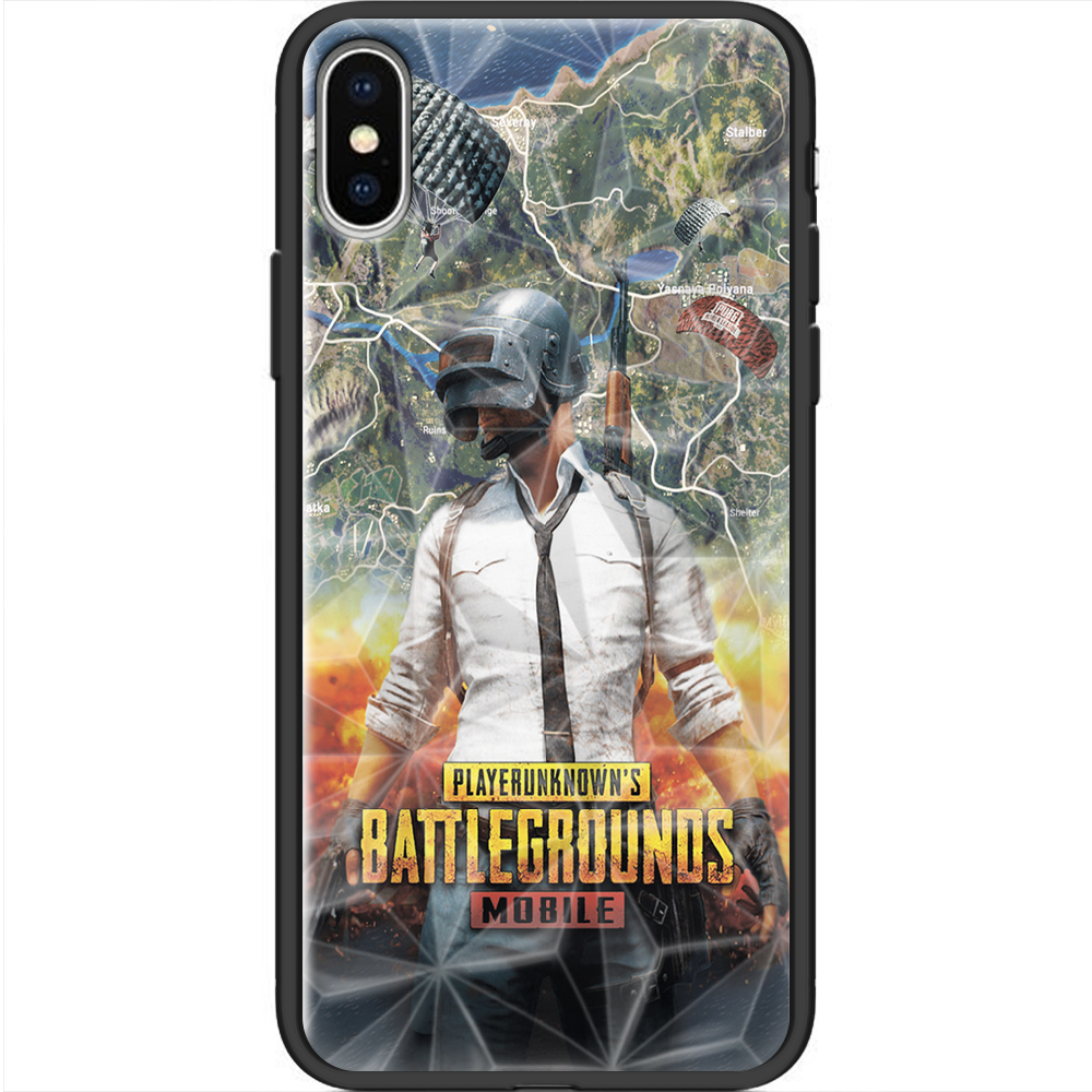 Чехол Boxface iPhone X PUBG Mobile Черный силикон с призмой (32139-up2309-37857)