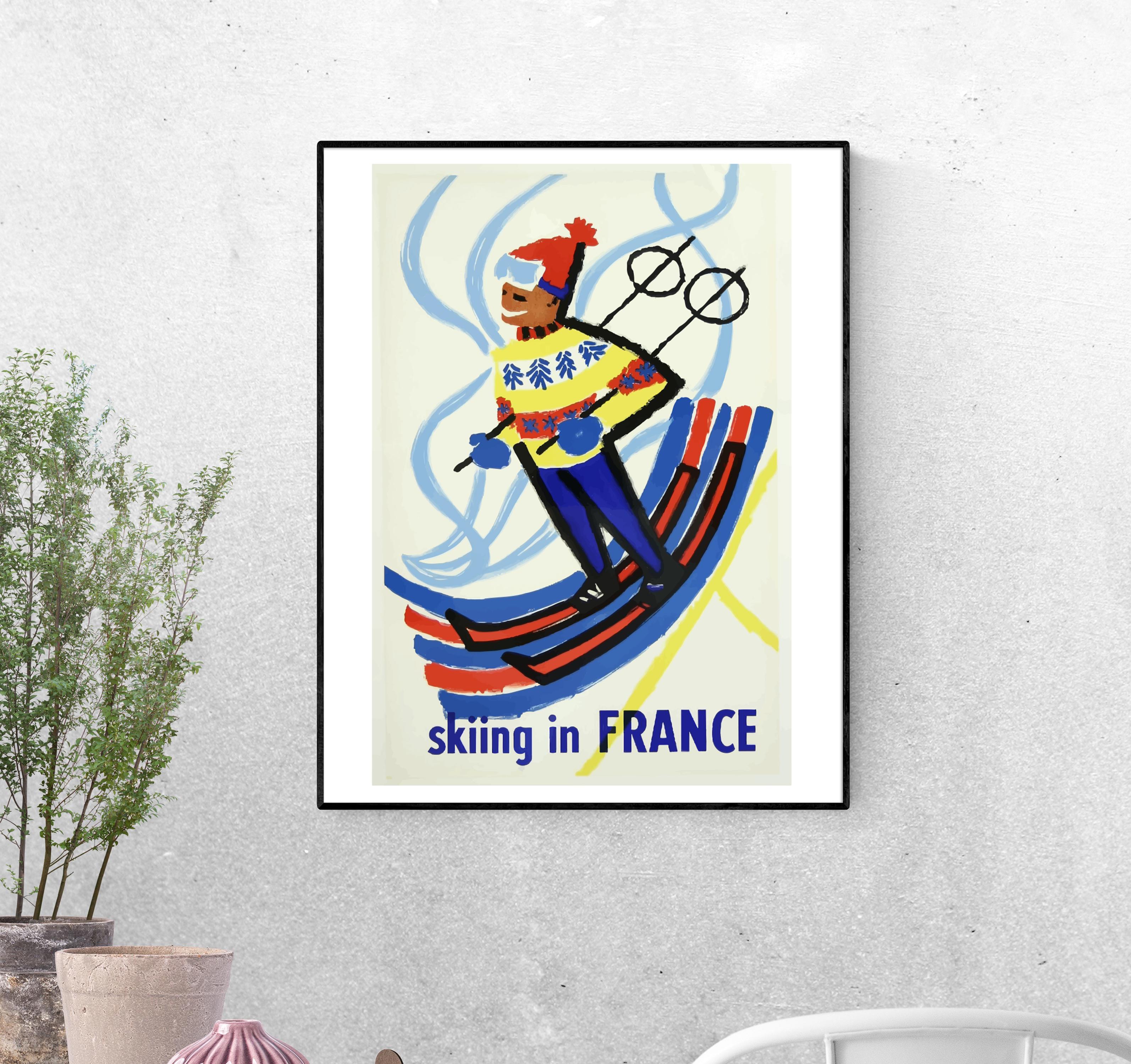 Тревел-постер Кататься на лыжах во Франции формат А-0