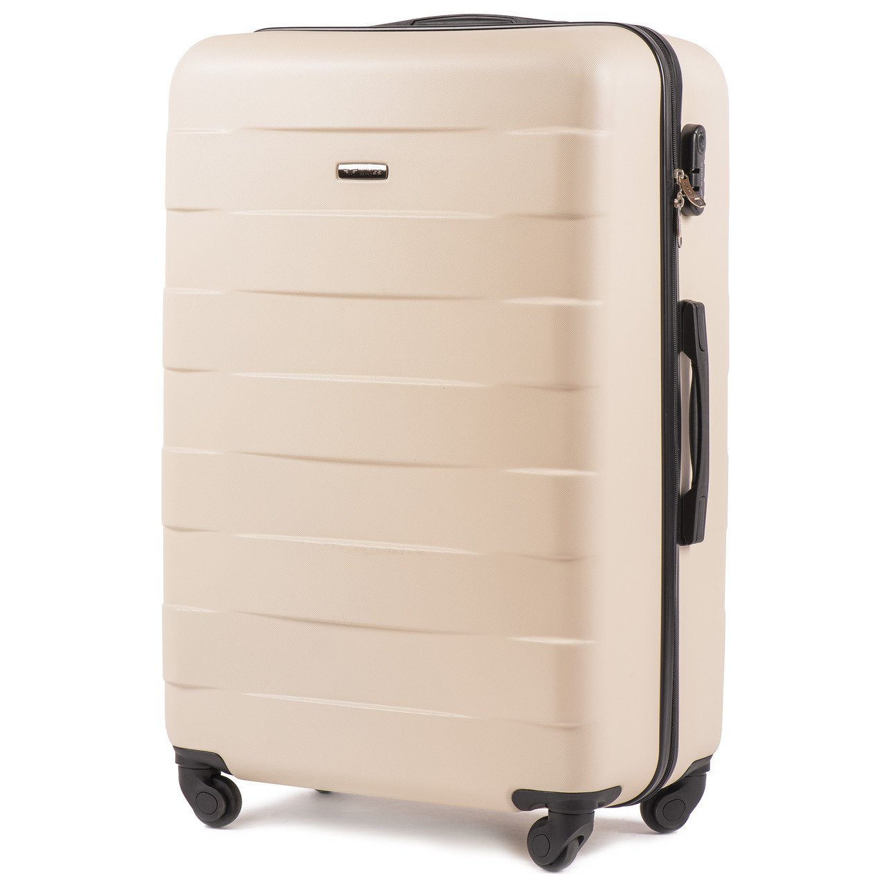 Чемодан пластиковый Wings 401 большой на 4 колесах 74х49х30 см 91 л Кремовый