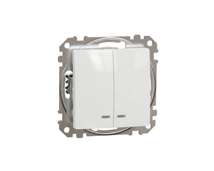 Выключатель двухклавишный Schneider Electric Sedna Design&Element с LED подсветкой ABS-UV Белый (SDD111105L) Выключатель двухклавишный Schneider Electric Sedna Design&Element с LED подсветкой ABS-UV Белый (SDD111105L)