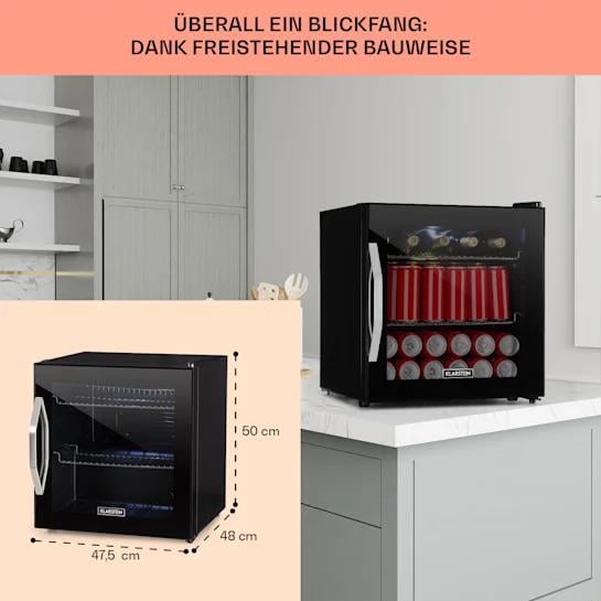 Холодильник вітрина KLARSTEIN Beersafe L Onyx панорамні скляні двері 47 л 4 полиці - фото 5 Холодильник вітрина KLARSTEIN Beersafe L Onyx панорамні скляні двері 47 л 4 полиці - фото 5