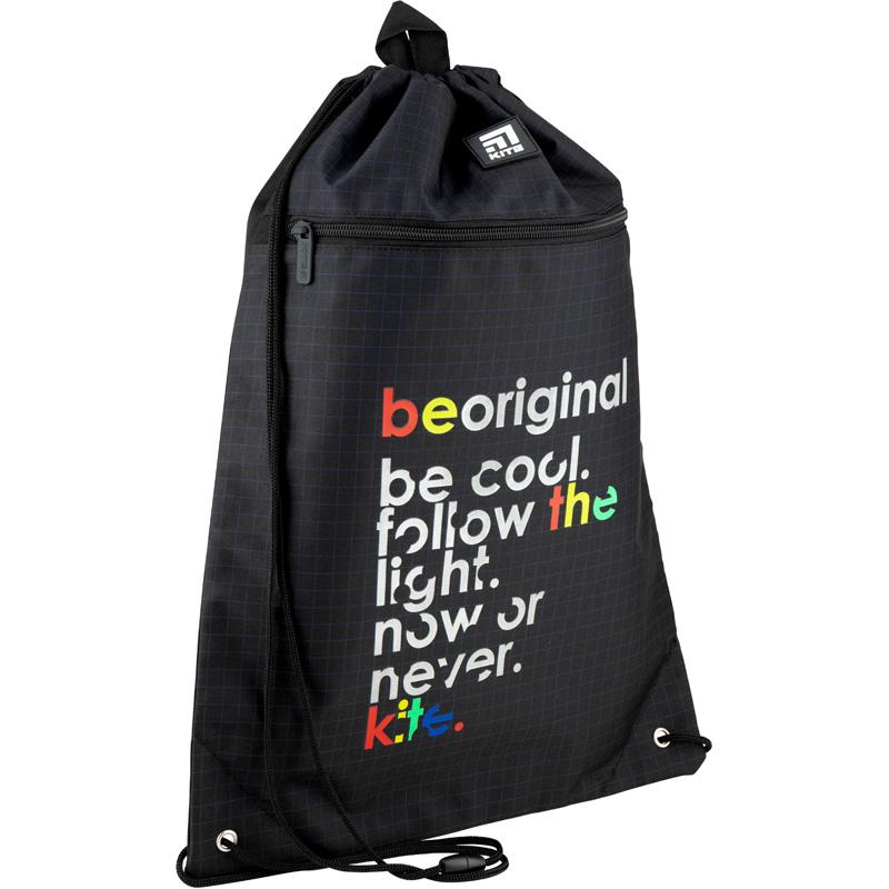 Сумка для взуття KITE Education з кишенею 49x36 см Чорний (K20-601L-1)