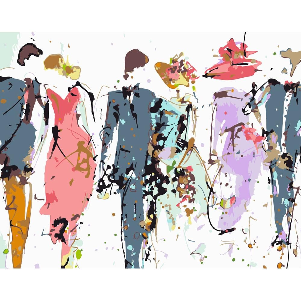 Картина по номерам Strateg Премиум Акварельные фигуры 40x50 см (DY133)