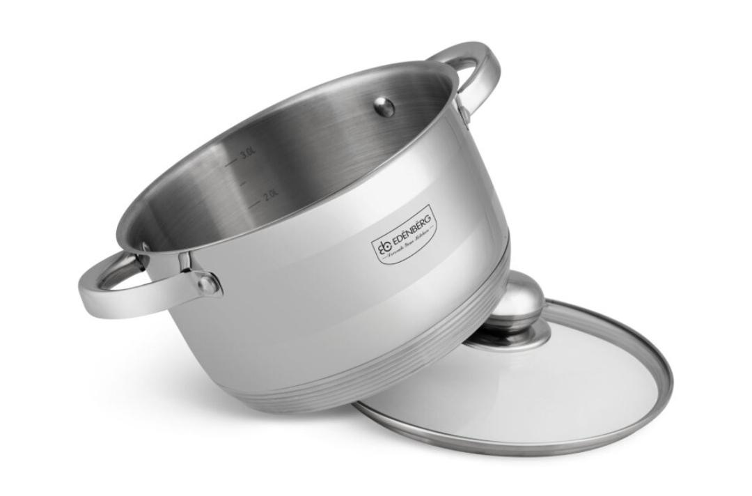 Каструля з кришкою Edenberg EB-3006 4,5 л 22x12,5 см - фото 2 Каструля з кришкою Edenberg EB-3006 4,5 л 22x12,5 см - фото 2