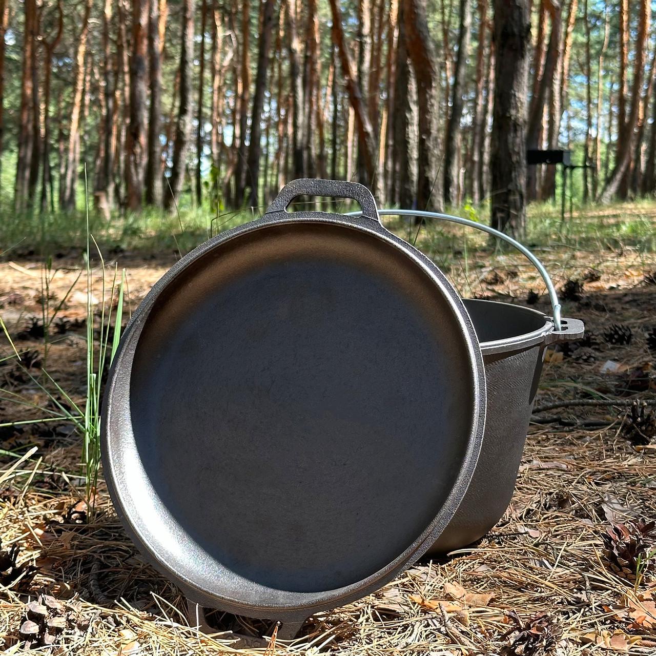 Казан туристический КТ-10КС чугунный с крышкой-сковородой 10 л 38х30х23 см (KT10-2) - фото 4 Казан туристический КТ-10КС чугунный с крышкой-сковородой 10 л 38х30х23 см (KT10-2) - фото 4