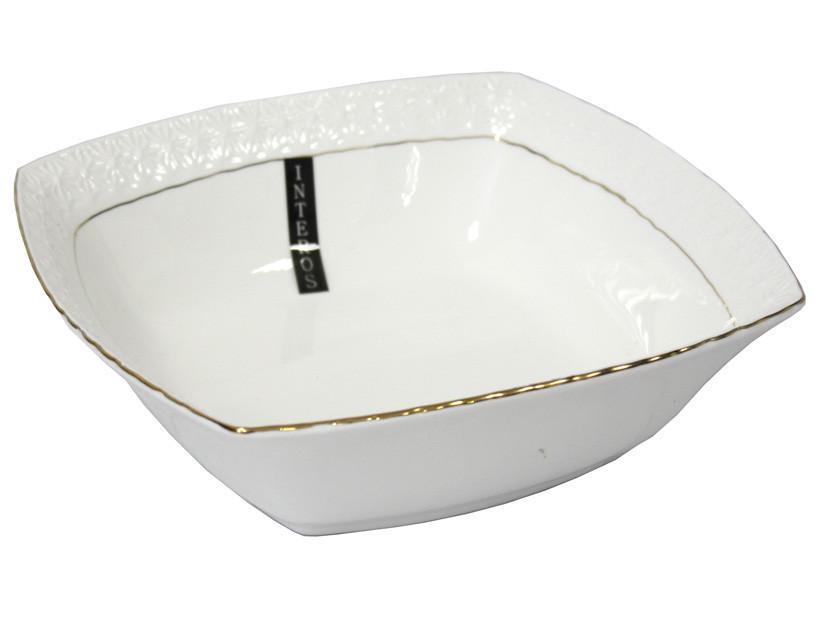 Салатник фарфоровый квадратный Interos Снежная Королева 20 см Белый (011620-А)