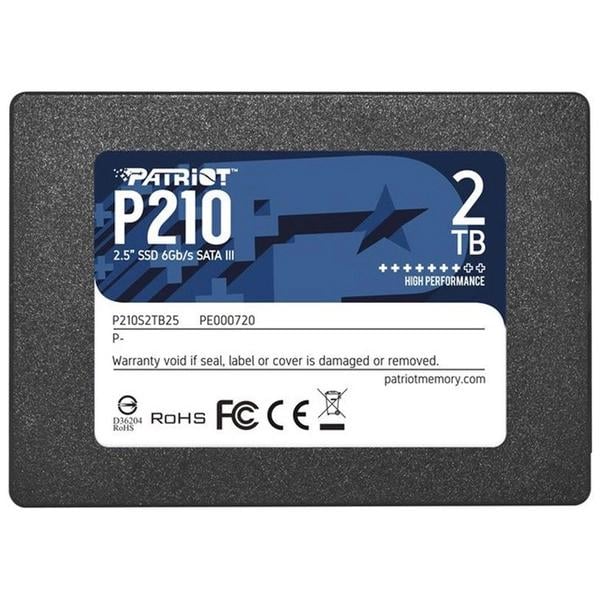 Накопитель SSD Patriot P210 2,5" 2 Тб SATA III 3D NAND TLC Black (P210S2TB25)
