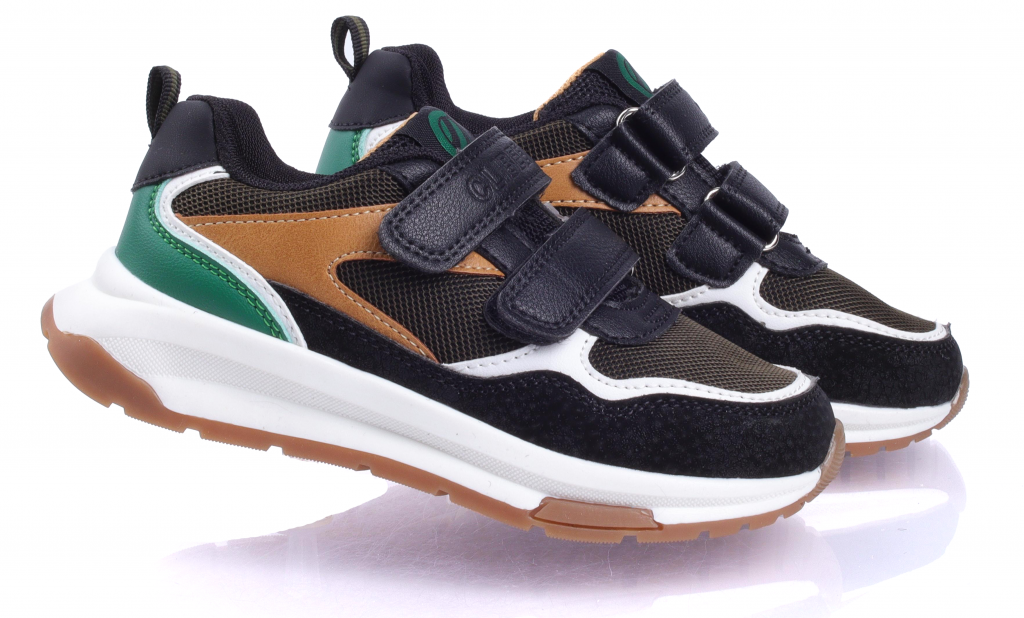 Кросівки для хлопчиків замш/текстиль р. 32 Чорно-зелений (303)