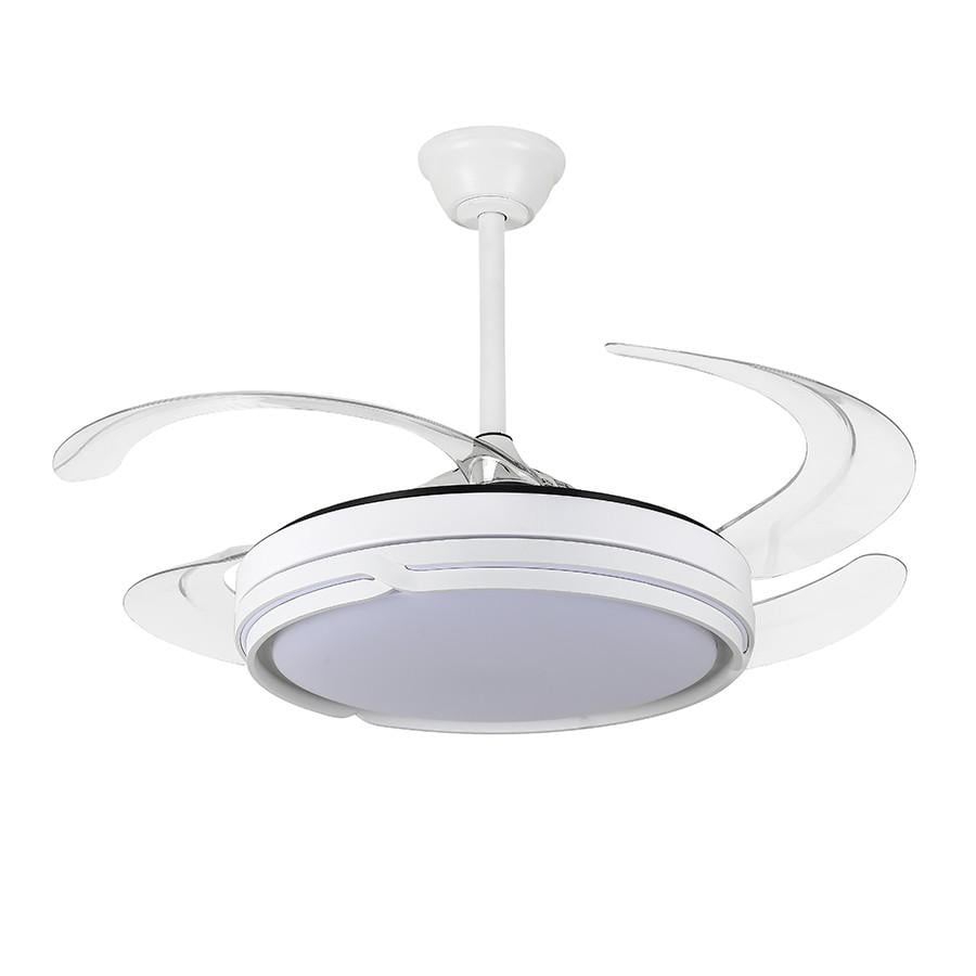 Люстра-вентилятор Levistella 7943070 48 WH з круглою LED лампою та пультом Білий (2659179366)