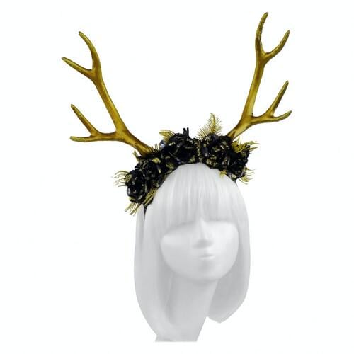 Рога Олень Зимний на обруче SETA Decor 19-1020GL