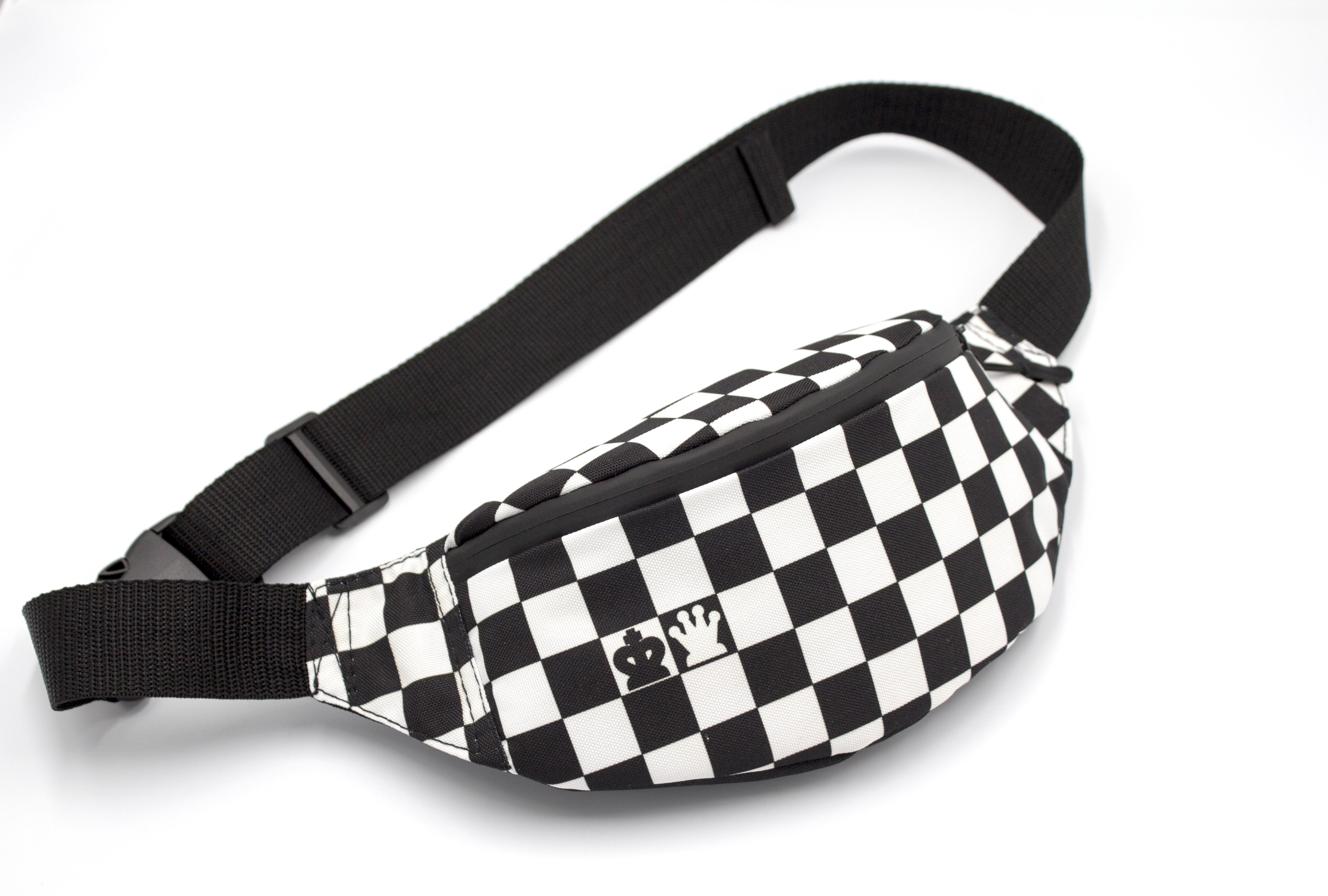 Сумка бананка Клітинка Чорний (BT-037) - фото 8 Сумка бананка Клітинка Чорний (BT-037) - фото 8