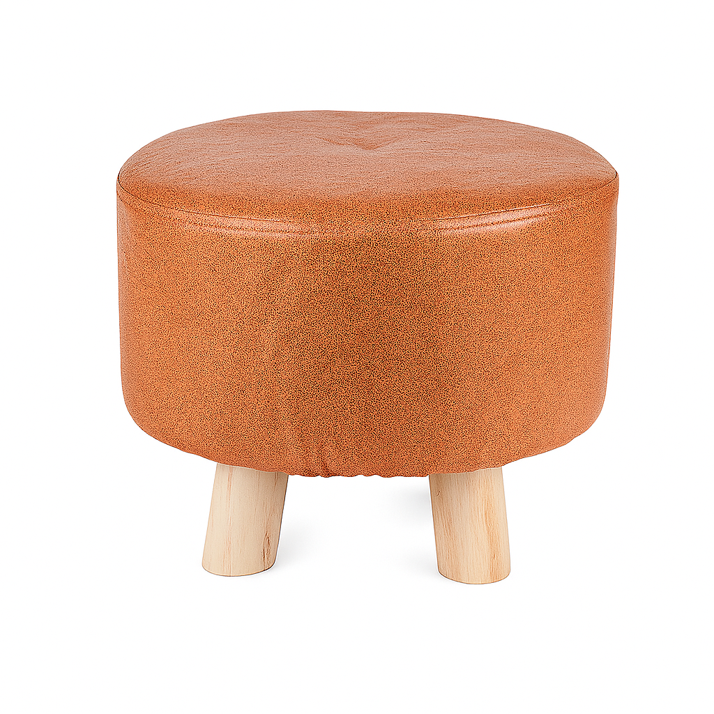 Пуф безкаркасний Beauty 30х25 см з дерев'яними ніжками Помаранчевий (R33435)