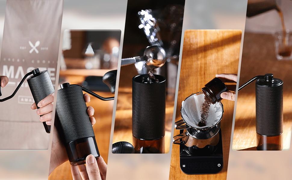 Мельница для кофе ручная Professional Grinder с регулировкой помола со стальными жерновами (1940856796) - фото 6