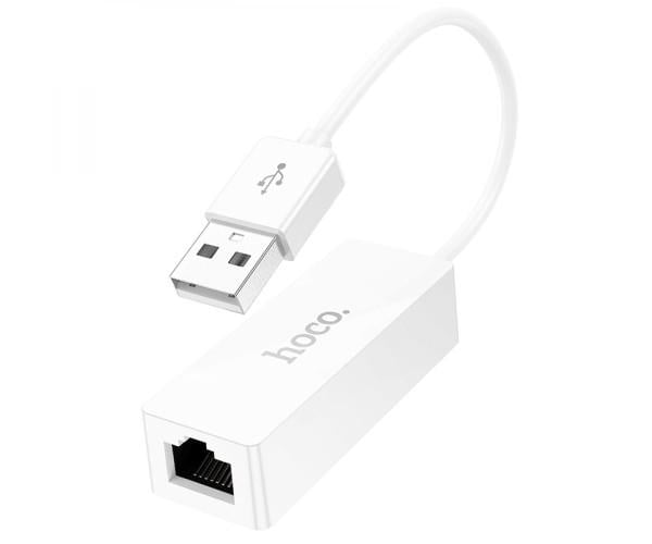 Переходник Hoco UA22 USB to Ethernet 100 Mbps White
