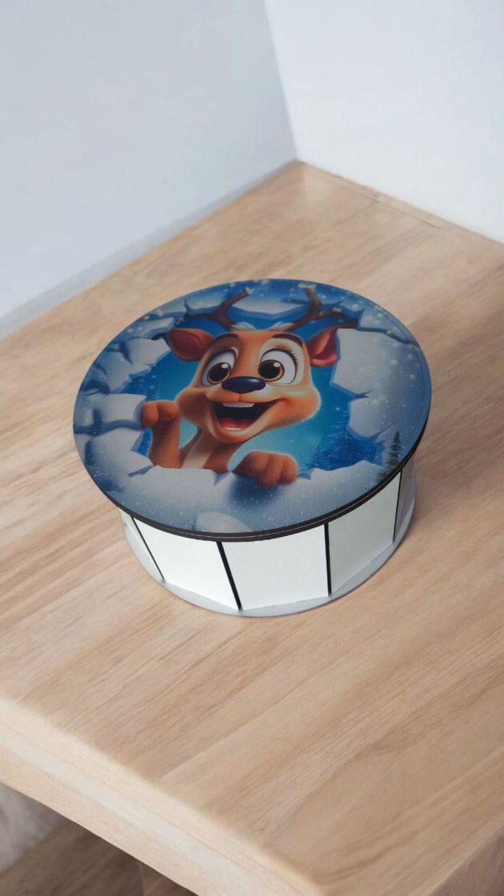 Подарочная коробка/бокс детям на Новый год деревянная для сладостей d 15 см (29404830) - фото 4 Подарочная коробка/бокс детям на Новый год деревянная для сладостей d 15 см (29404830) - фото 4