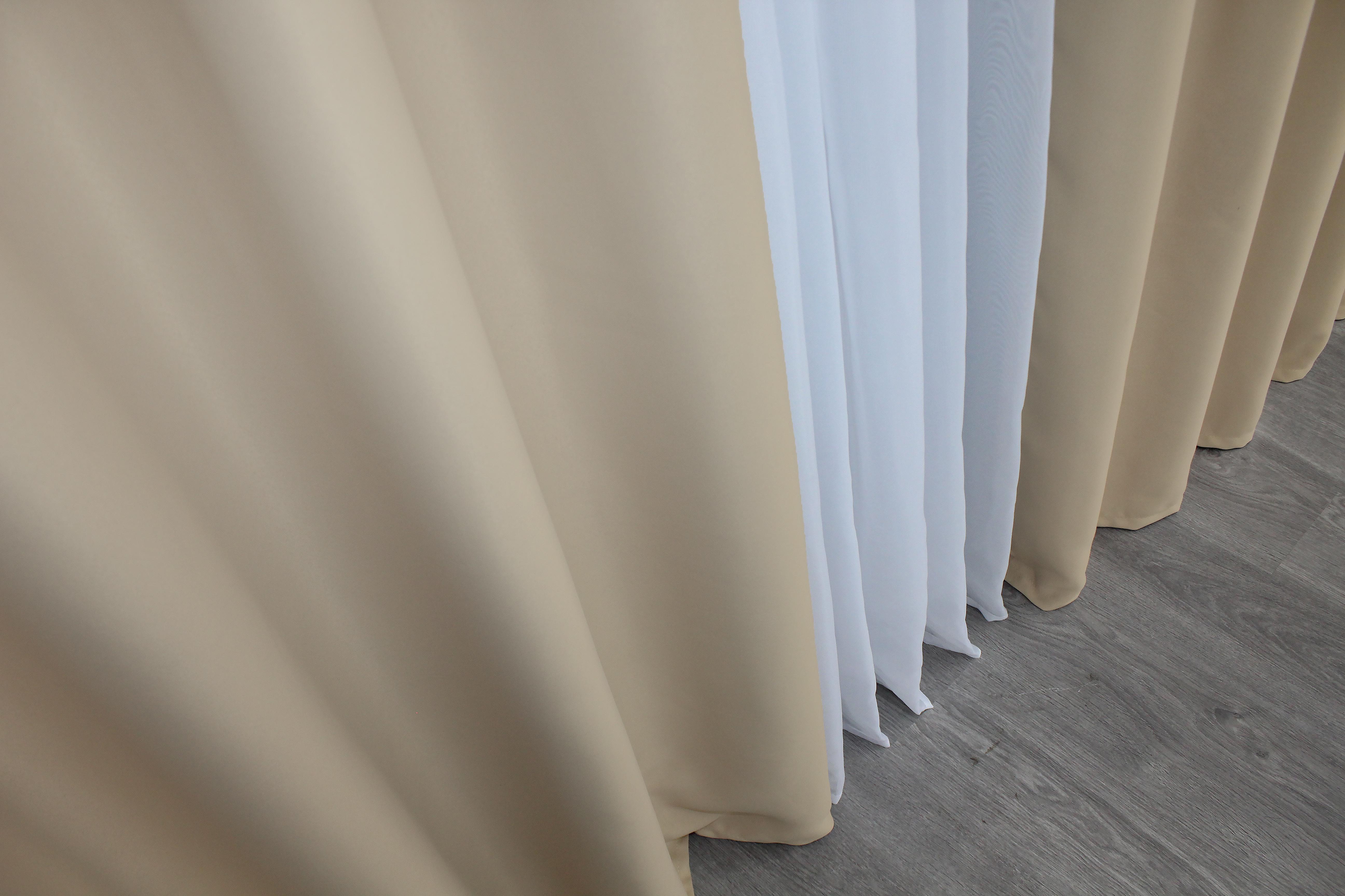 Комплект штор на люверсах VR-Textil Блекаут Bagema Rvs № 1240ш 150х250 см 2 шт. Бежевий (37-0016) - фото 6 Комплект штор на люверсах VR-Textil Блекаут Bagema Rvs № 1240ш 150х250 см 2 шт. Бежевий (37-0016) - фото 6