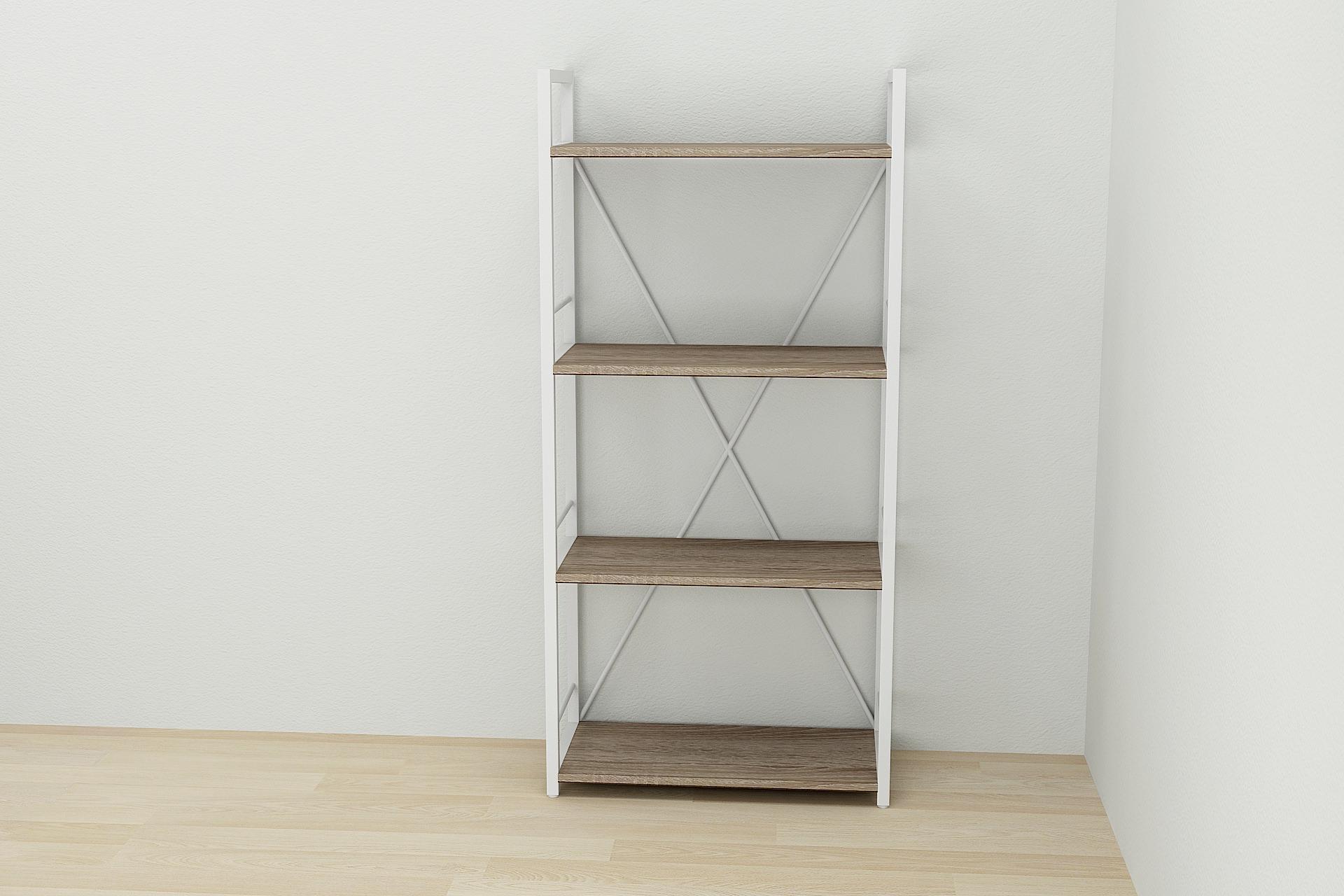 Етажерка Ferrum-decor Конект 4/60 ДСП 16 мм 120x60x28 см Білий/Дуб Сонома Трюфель (FRD-104246)