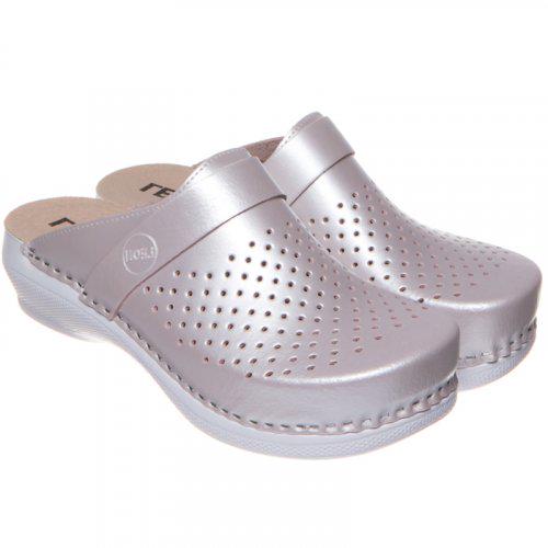 Женские сабо кожаные Leon PU102 р. 38 Перламутровый