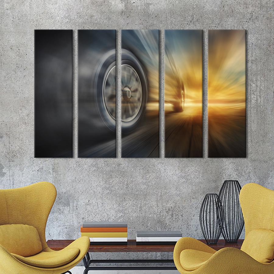 Картина на холсте Автомобиль на большой скорости 155x95 см (1398-51)
