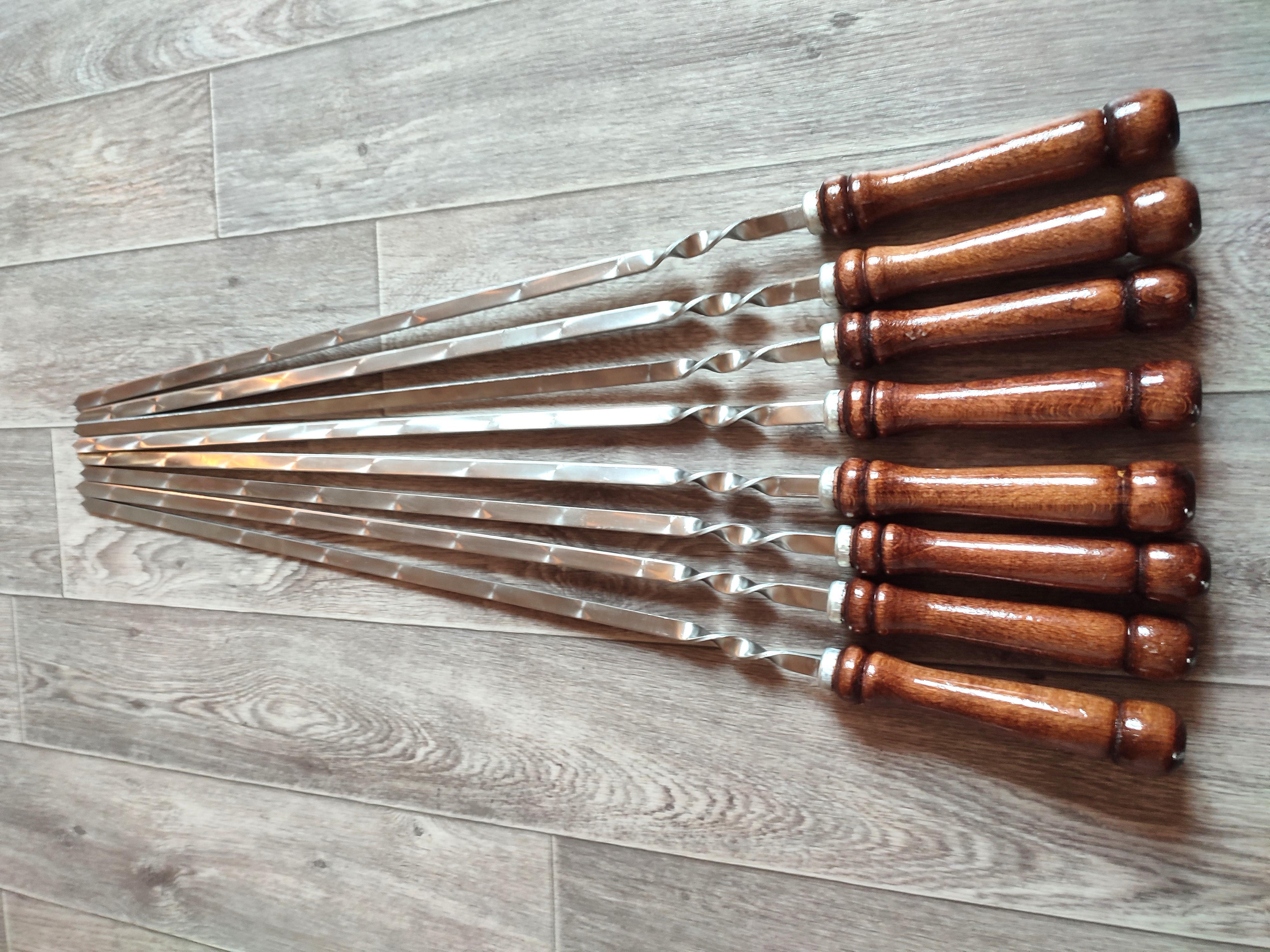 Набор шампуров с лакированной деревянной ручкой 8 шт. 750х3х12 мм (735) - фото 6 Набор шампуров с лакированной деревянной ручкой 8 шт. 750х3х12 мм (735) - фото 6