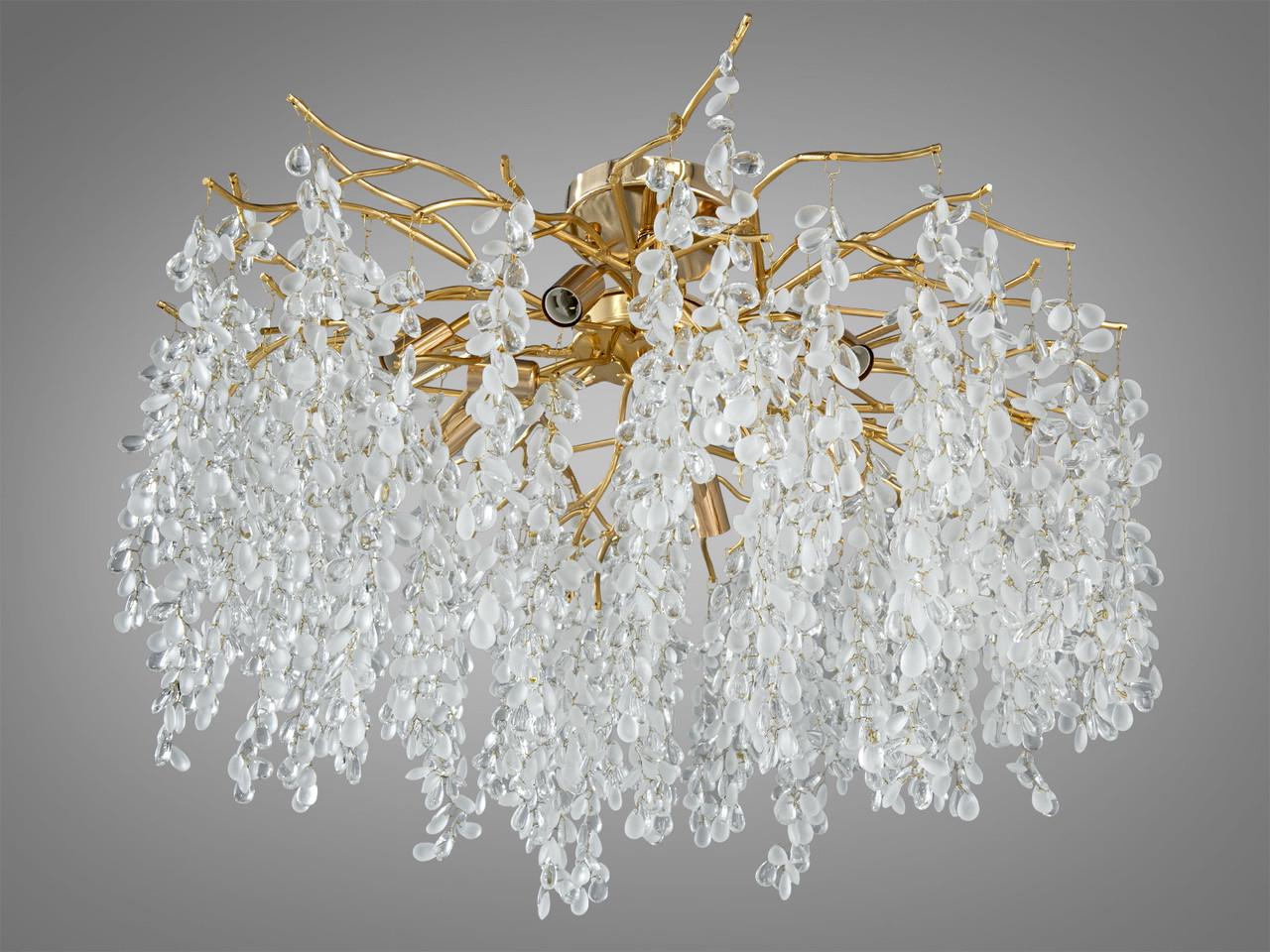 Люстра хрустальная A603-800GD-LS Глициния для холла на 9 ламп Золотой (2286097581)