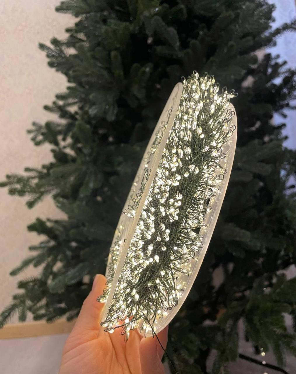 Гірлянда Мішура 50 м 1500 LED Білий теплий/Зелений дріт (347576) - фото 6 Гірлянда Мішура 50 м 1500 LED Білий теплий/Зелений дріт (347576) - фото 6