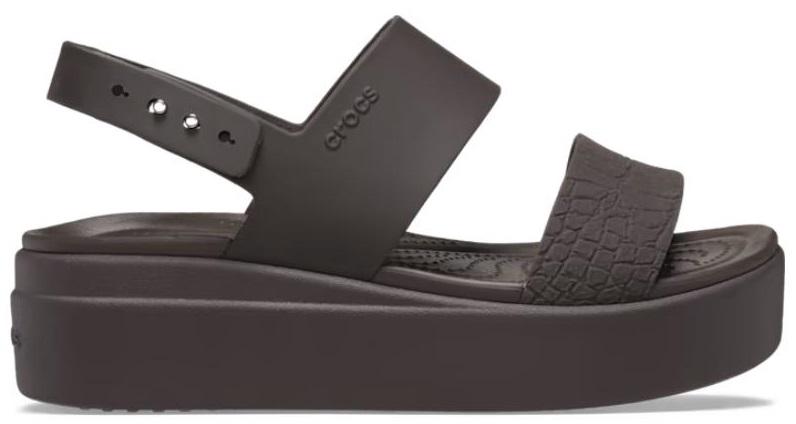 Сандалі жіночі Crocs Brooklyn Croco Low Wedge р. 38/8 24,5 см Espresso (208585) - фото 1