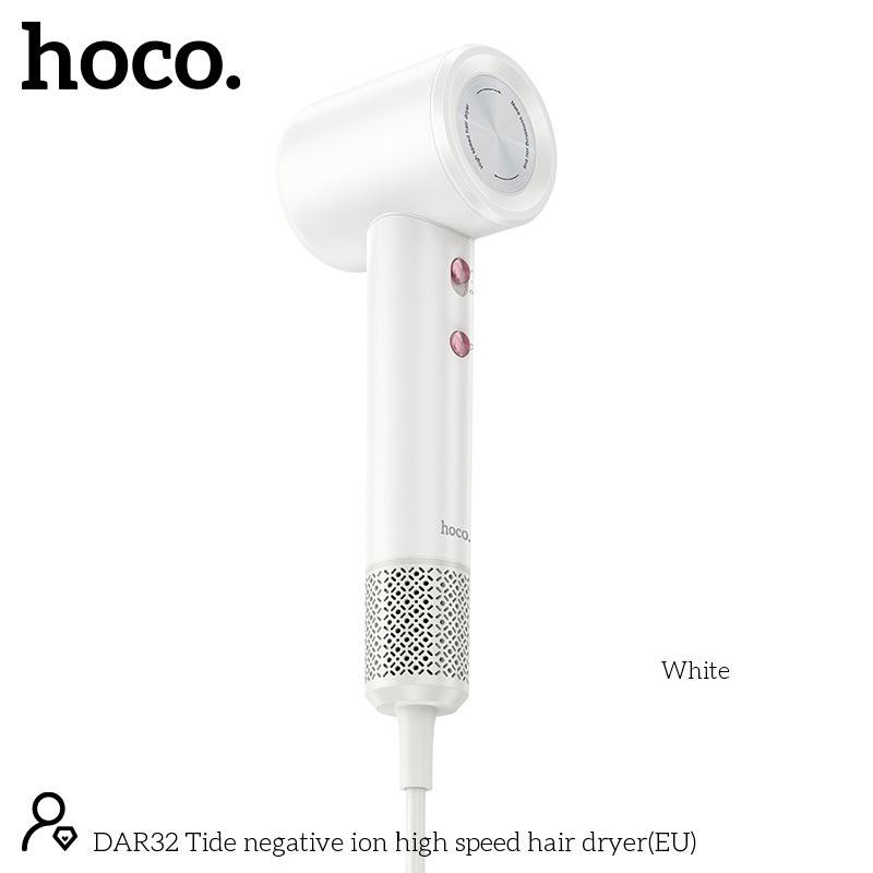Фен для волос Hoco Tide negative ion high speed hair dryer DAR32 1500 Вт Белый - фото 2 Фен для волос Hoco Tide negative ion high speed hair dryer DAR32 1500 Вт Белый - фото 2