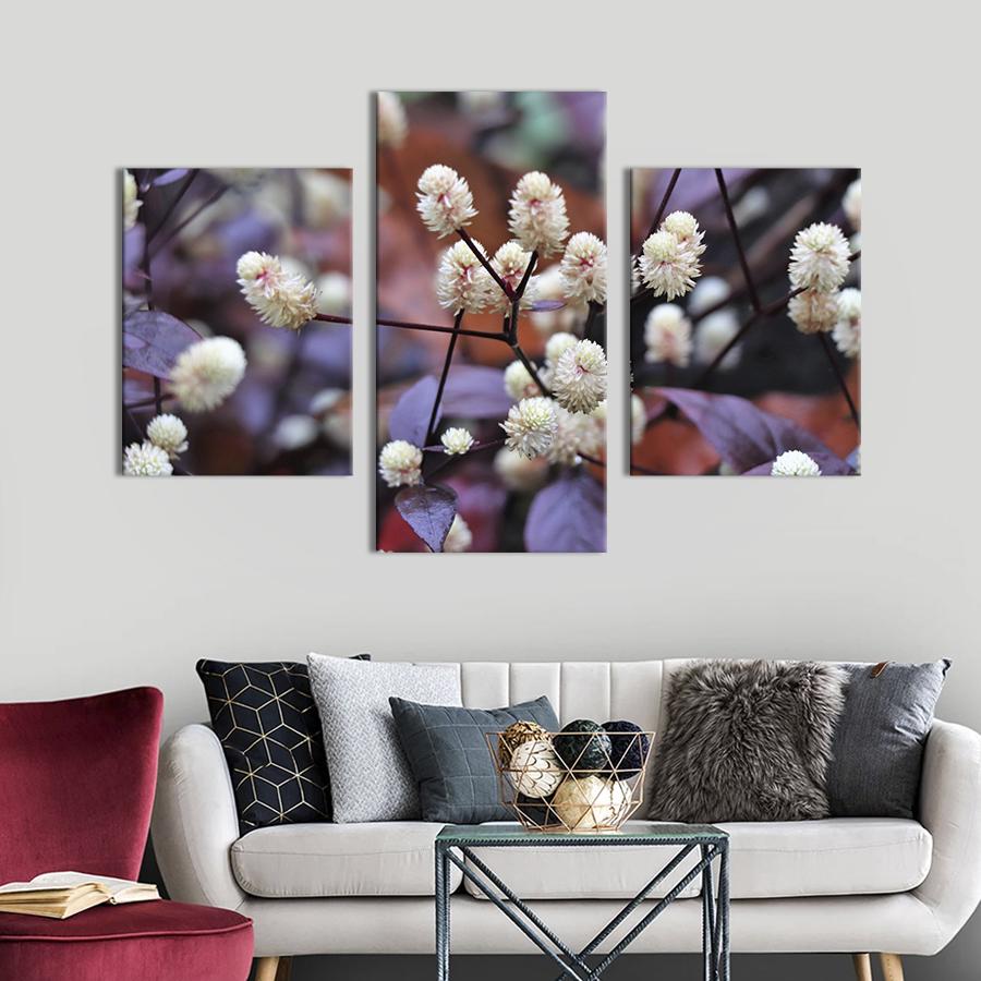 Картина на холсте триптих Красивая пушистая ветка 141x90 см (870-32)