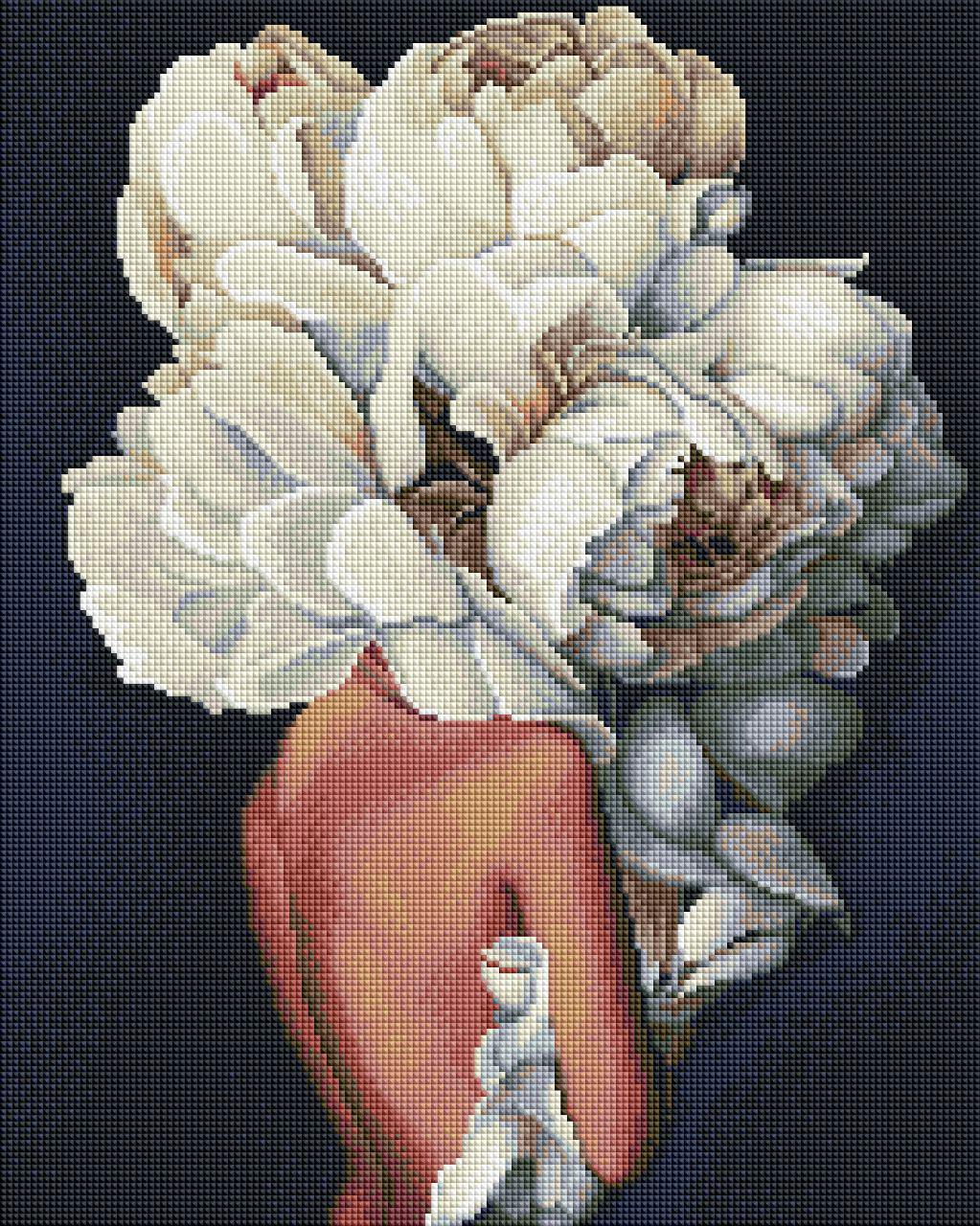 Алмазна вишивка на підрамнику ColorArt Дама з піонами 40x50 (SP111)