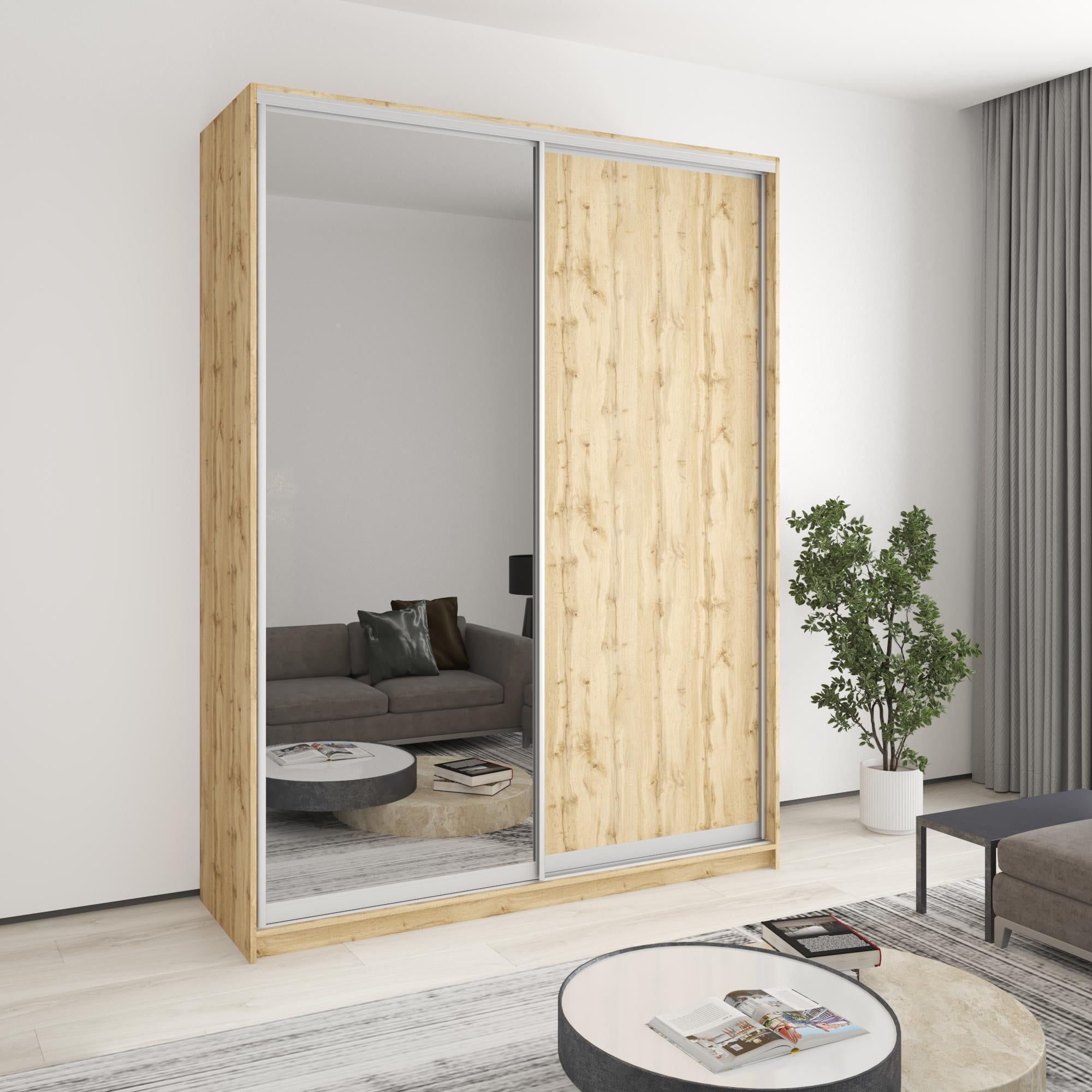 Шкаф-купе двухдверный MebelStar Уни AL ДСП/зеркало 180x45x240 см Дуб тахо (MBS-3994) Шкаф-купе двухдверный MebelStar Уни AL ДСП/зеркало 180x45x240 см Дуб тахо (MBS-3994)