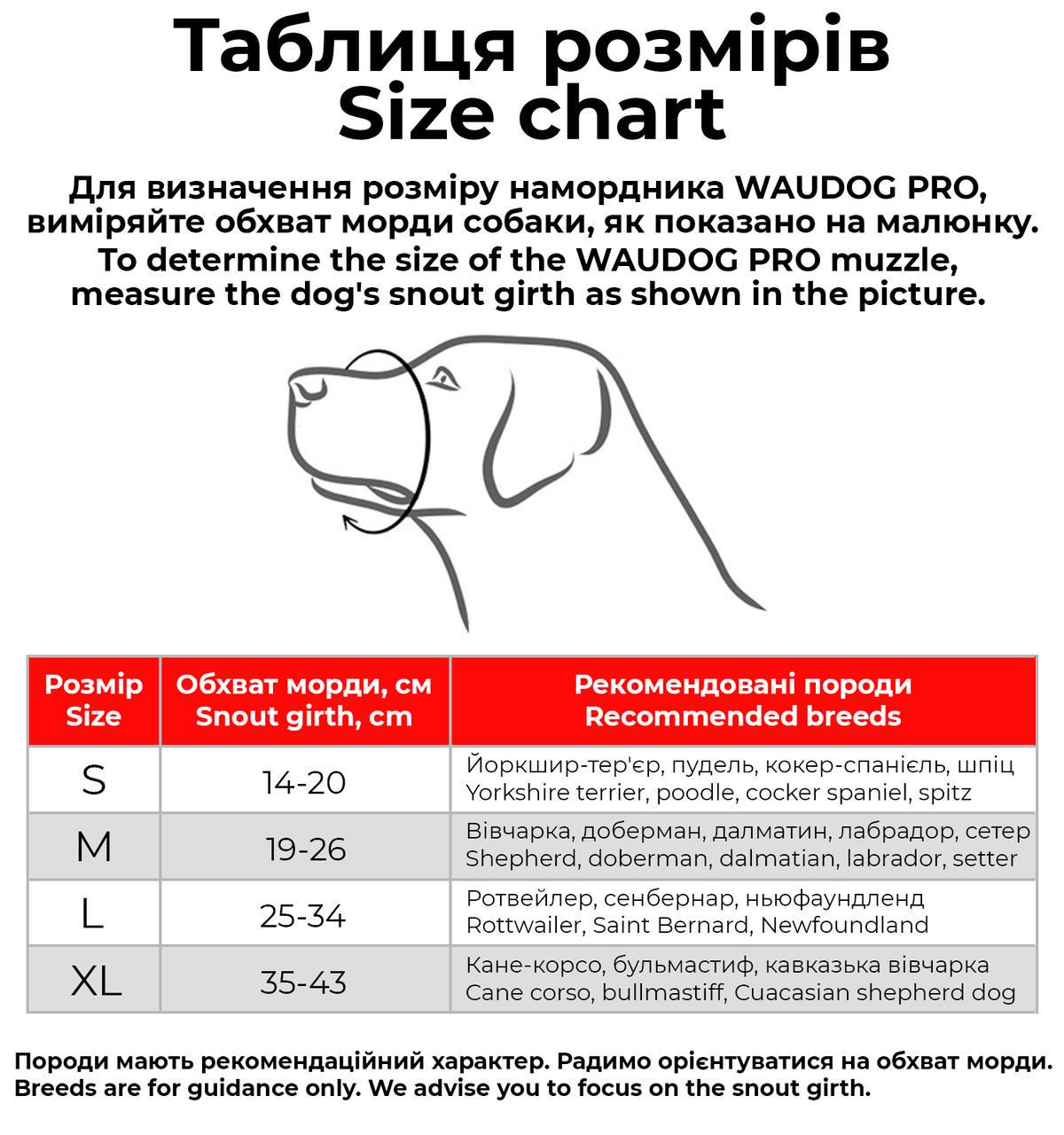 Намордник из сетки для собак Waudog PRO пластиковый фастекс охват морды 14-20 см XS Хаки (689531) - фото 3 Намордник из сетки для собак Waudog PRO пластиковый фастекс охват морды 14-20 см XS Хаки (689531) - фото 3