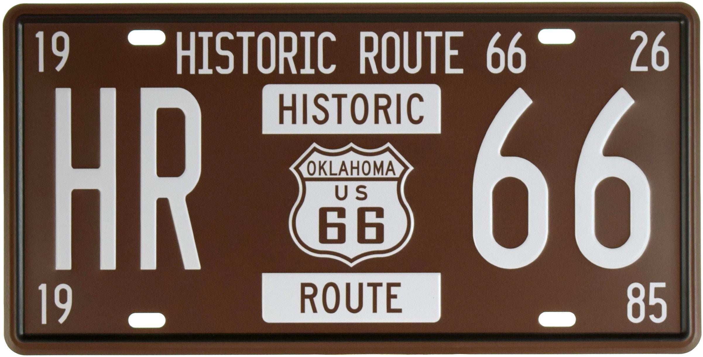Табличка металлическая Исторический Маршрут 66/Historic Route 66 HP 66 15x30 см