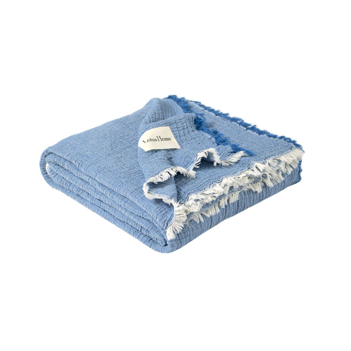 Покривало Lotus Home Larna Muslin 160x200 см Blue (svt-2000022344272) - фото 2 Покривало Lotus Home Larna Muslin 160x200 см Blue (svt-2000022344272) - фото 2