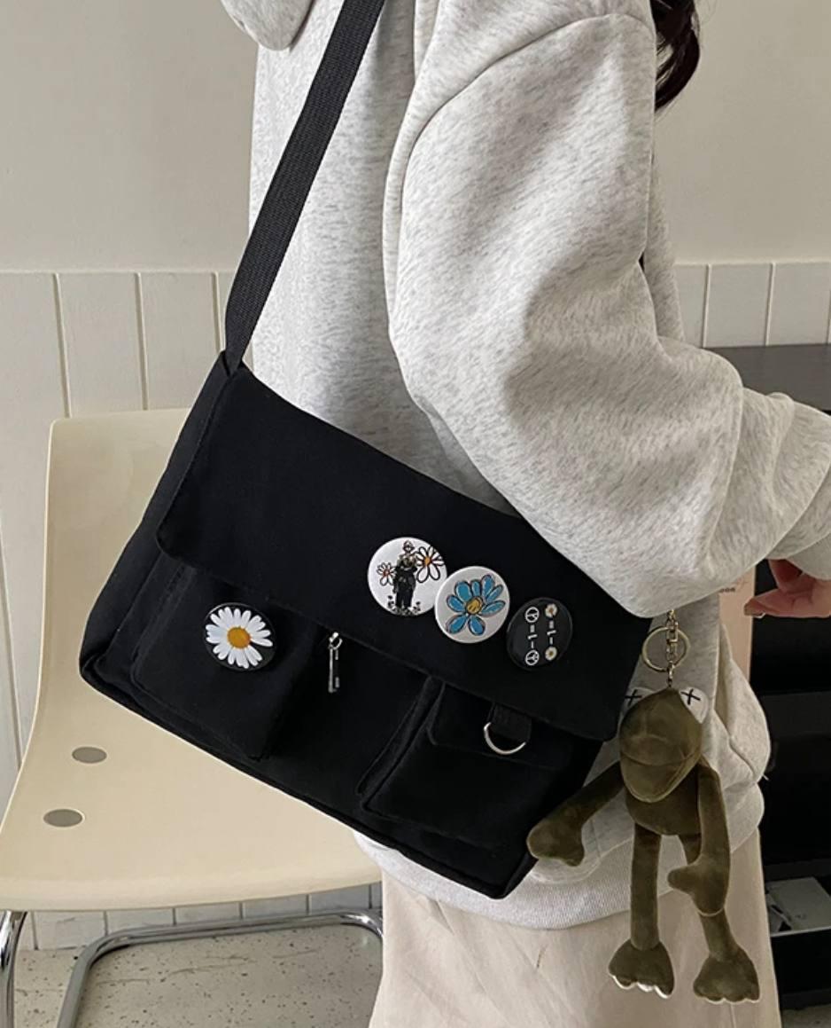 Сумка школьная для девочки с карманами Черный (А434) - фото 4 Сумка школьная для девочки с карманами Черный (А434) - фото 4