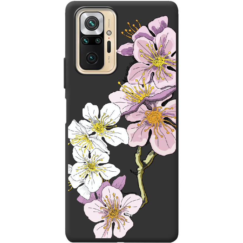 Чохол BoxFace Xiaomi Redmi Note 10 Pro Cherry Blossom Чорний силікон (42053-cc4-42363)