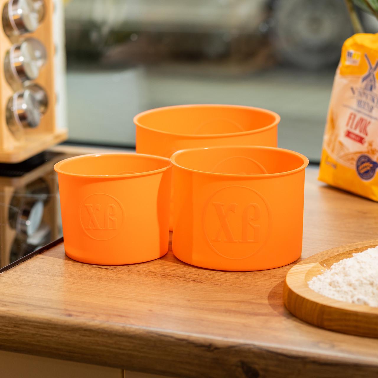 Набор форм для выпечки силиконовые кулича 3 шт. 1,7 л/1 л/0,6 л Оранжевый (HP-35-557O) - фото 3 Набор форм для выпечки силиконовые кулича 3 шт. 1,7 л/1 л/0,6 л Оранжевый (HP-35-557O) - фото 3