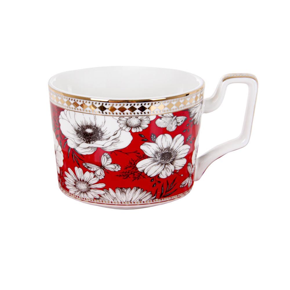 Чашка фарфоровая Lefard Цветы с блюдцем 250 мл (925-035) - фото 2 Чашка фарфоровая Lefard Цветы с блюдцем 250 мл (925-035) - фото 2