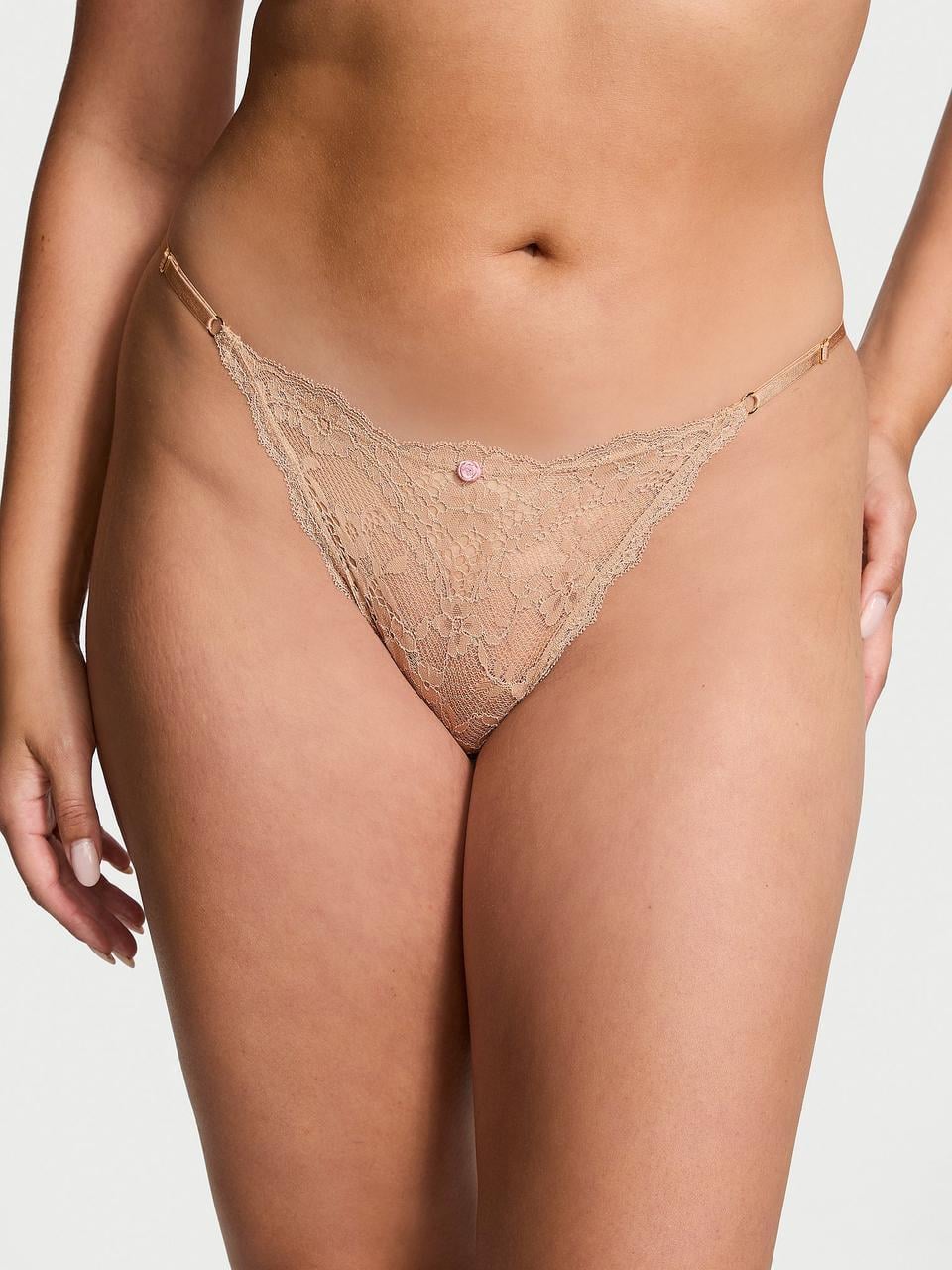 Трусики женские Victoria's Secret Lace Adjustable XXL Бежевый (2690971635)