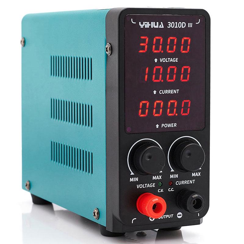 Блок питания YIHUA 3010D-III 30 V 10 A 300 W импульсный цифровая индикация V/A/W компактный - фото 2