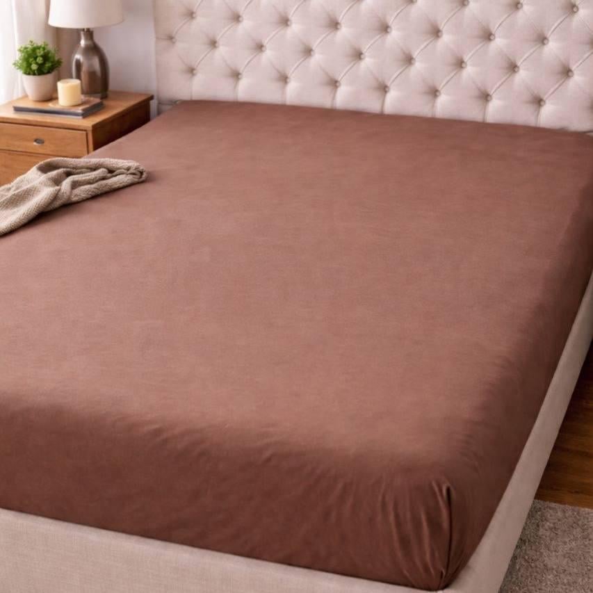 Простынь на резинке Письма из путешествий бязь 80х200х25 см Коричневый (207946680)