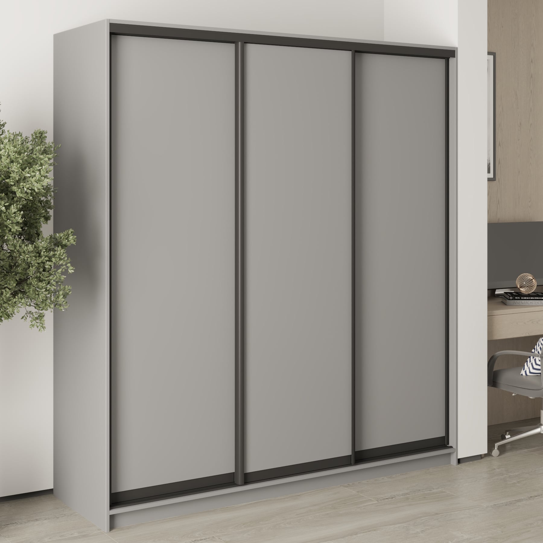 Шкаф-купе трехдверный Mebel Star Стандарт BG MBS-8311 190х60х210 см Серая мышка (1007722) Шкаф-купе трехдверный Mebel Star Стандарт BG MBS-8311 190х60х210 см Серая мышка (1007722)