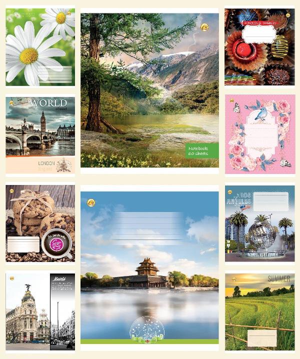 Зошити учнівські у лінійку Тетрада 32601 Мікс 60 арк. 10 шт. в уп. (MTT-164622)