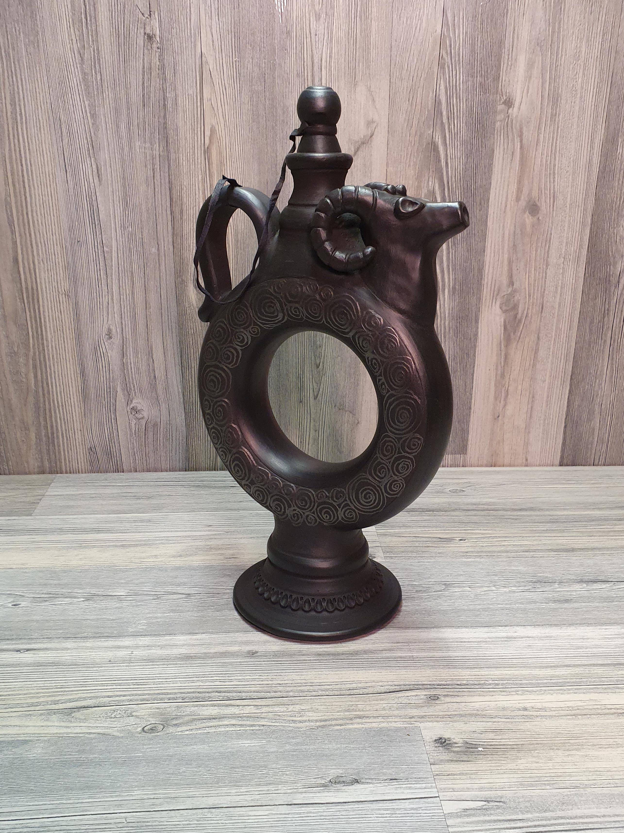 Куманец-штоф из глины ручная работа (5211) - фото 6 Куманец-штоф из глины ручная работа (5211) - фото 6