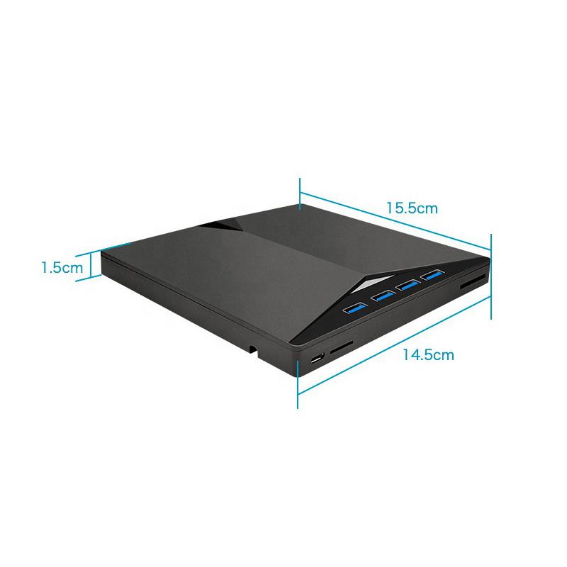 ᐉ Оптичний привід зовнішній CD/DVD RW USB 3,0 хаб 10в1 Type-C з