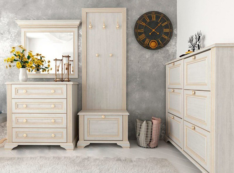 Комод в спальню Gerbor 2W3S1B Вайт ДСП/МДФ Сосна золотая - фото 4