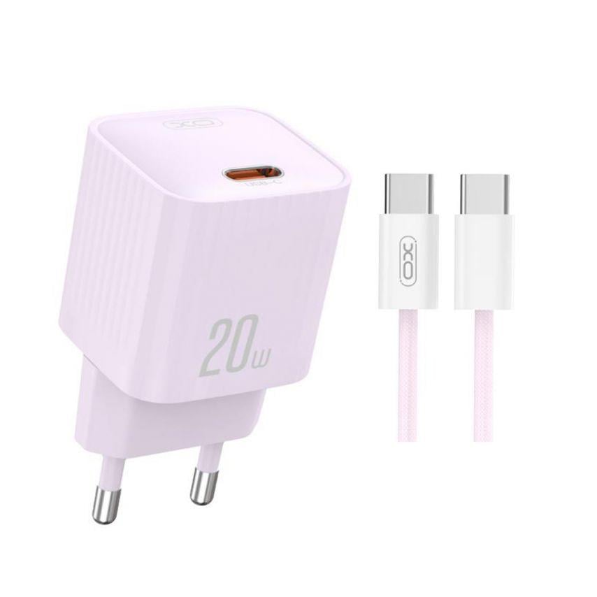 Адаптер Xo L146 PD_20 W/Data Cable Type-C to Type-C фиолетовый